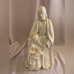 Serene Cream Porcelain Nativity Figurine